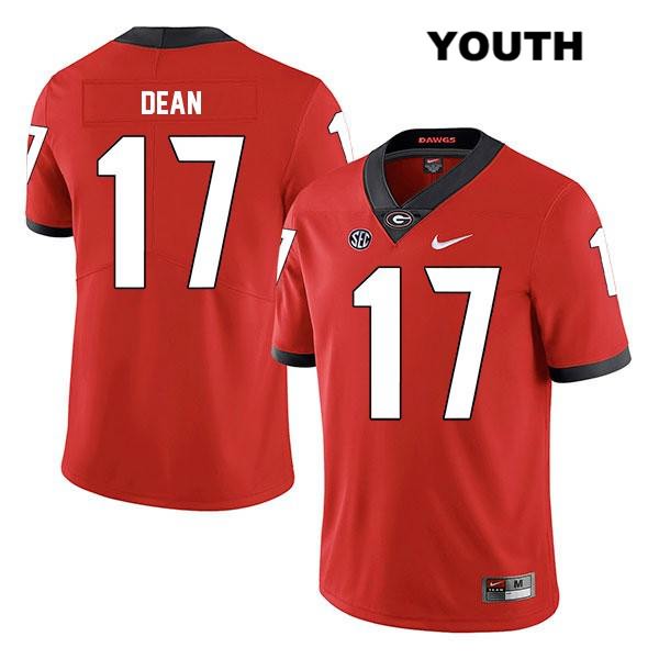 Georgia Bulldogs Youth Nakobe Dean #17 NCAA Legend Authentic Red Nike Stitched College Football Jersey QHR8356SW